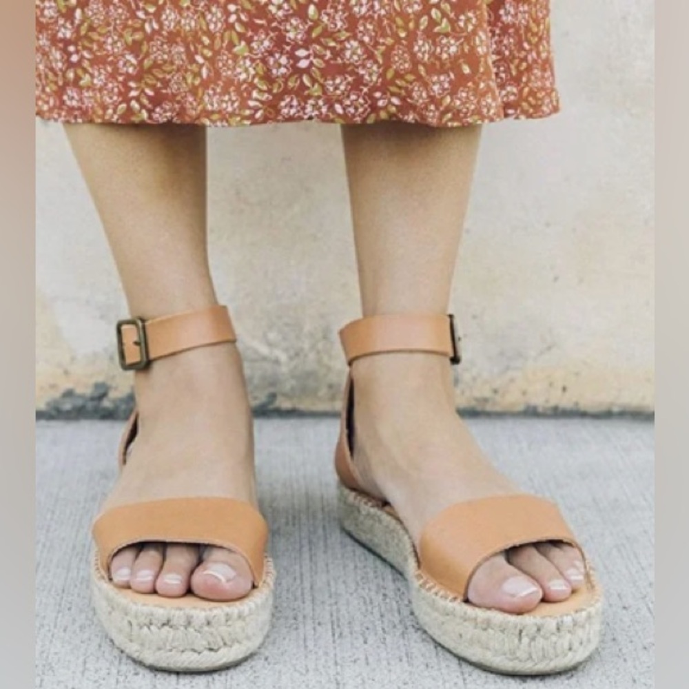 Soludos “Cadiz” sandal, espadrille, nude straps, Size 8.5